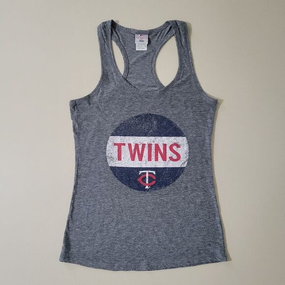 Genuine Merchandise Women's MLB Minnesota Twins Gray Racerback Tank Top - Picture 1 of 11